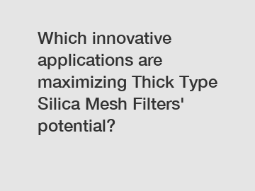 Which innovative applications are maximizing Thick Type Silica Mesh Filters' potential?