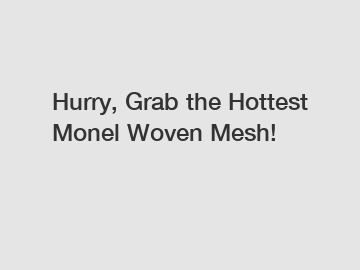 Hurry, Grab the Hottest Monel Woven Mesh!