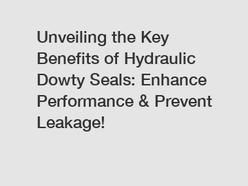 Unveiling the Key Benefits of Hydraulic Dowty Seals: Enhance Performance & Prevent Leakage!