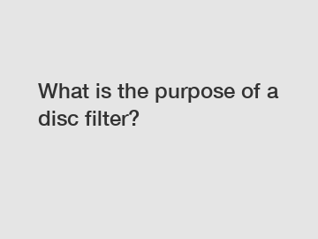 What is the purpose of a disc filter?