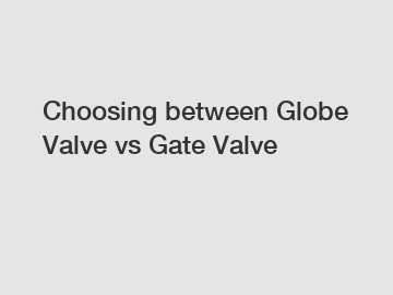 Choosing between Globe Valve vs Gate Valve